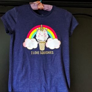 🦄10-12, Children's Place navy blue Squishies tshirt